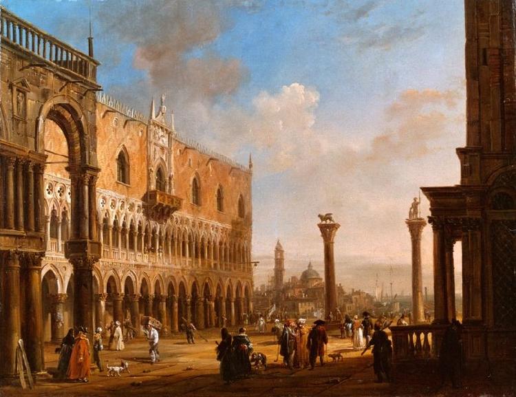 Giovanni Migliara Veduta di Palazzo Ducale a Venezia China oil painting art